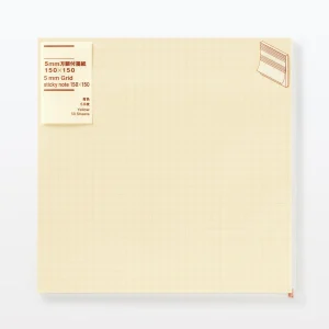 5 mm Grid Square Sticky Memo Pad Yellow 150 x 150 mm