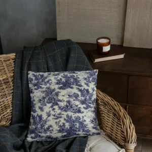 Blue Toile Cushion Cover