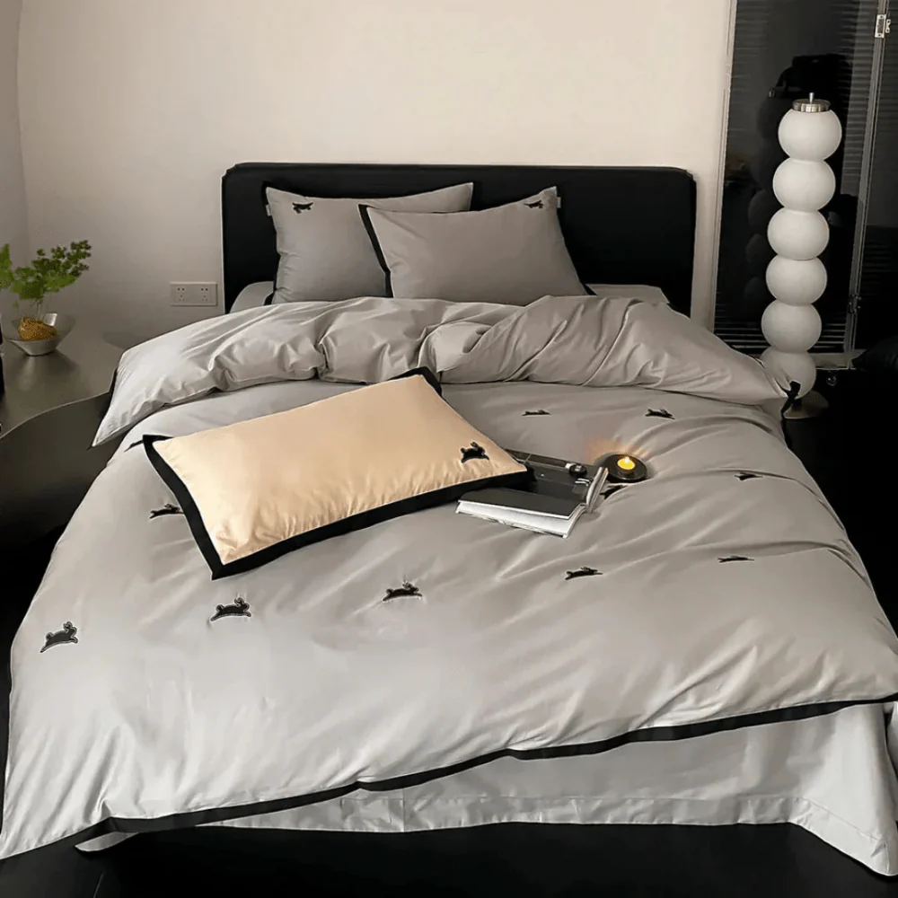 Luxury Rabbit Embroidery Duvet Set - Image 6